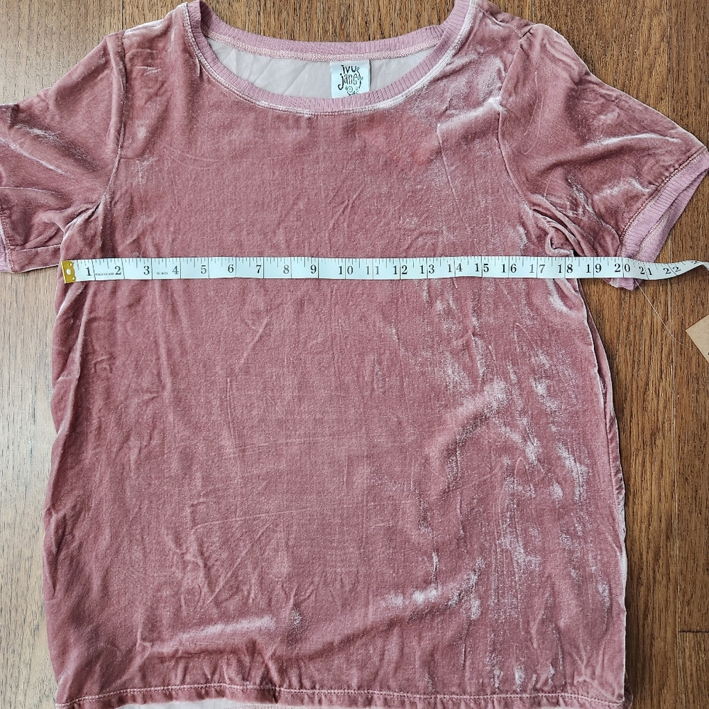 Ivy Jane Lori crushed velvet oversized silk blend top, Size XS, in mauve color - Picture 7 of 7
